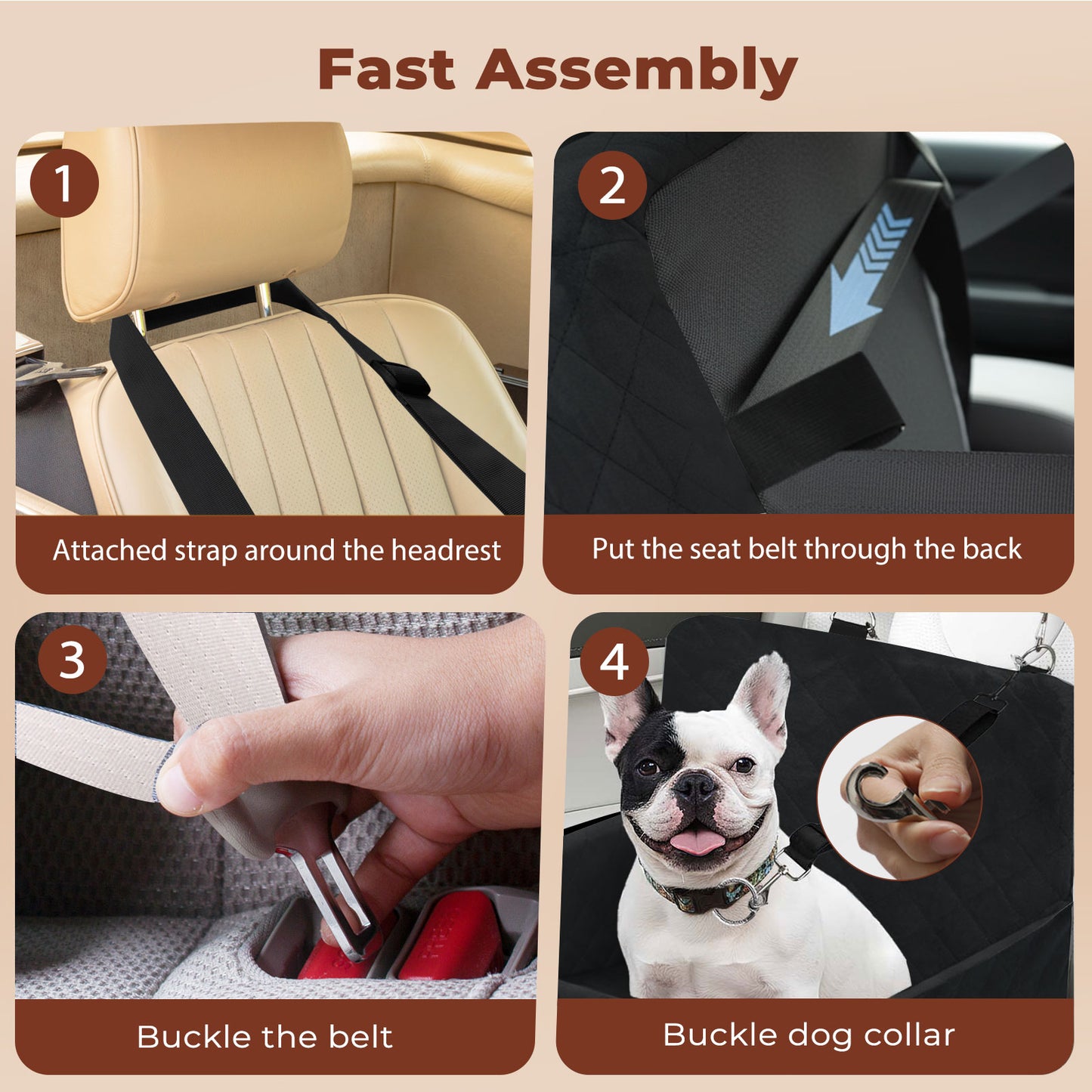 Skylos Dog Booster Car Seat Cosy Cats Pet Travel Bed with Safety Leash Black