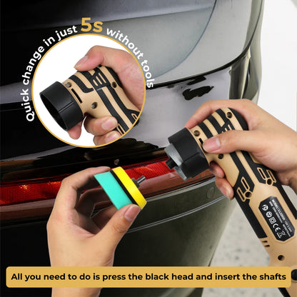 Traderight Cordless Car Polisher Buffer Mini Polishing Machine Dual Action 12V