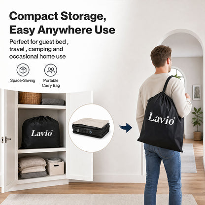 Lavio Air Mattress Built in Pump Single High Raised Inflatable Bed Waterproof