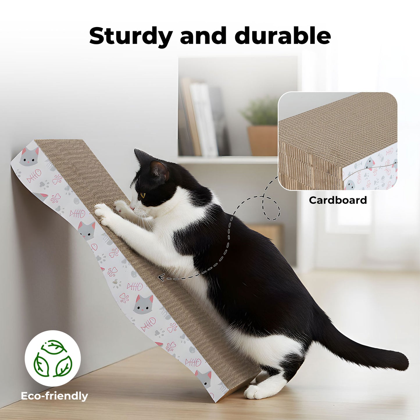 Skylos 4PCS Cat Scratching Board Cardboard Cat Scratcher Scratching Pad Lounge