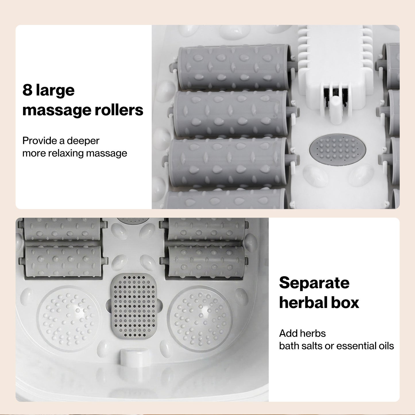 Spector Foot Spa Massager Bath Electric Heater Temperature Control Bubbles White
