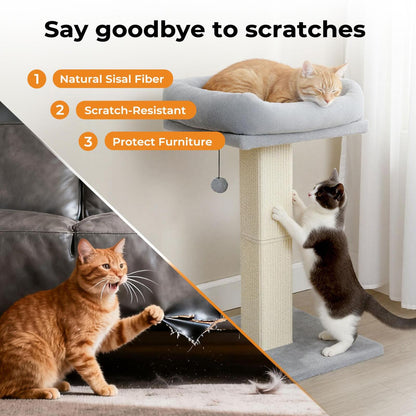 Skylos Cat Tree Activity Centre Scratching Post Kitten Climbing Tower Plush Bed