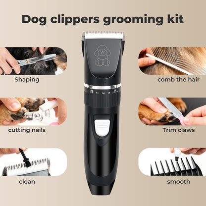 Skylos Pet Clipper Kit Dog Cat Grooming Cordless Low Noise Adjustable Trimmer
