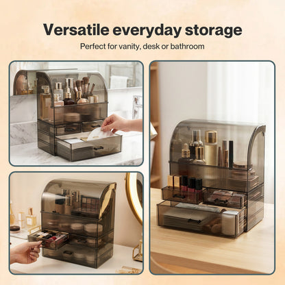 ilus Makeup Storage Organiser Acrylic Cosmetics Organizer Transparent Black