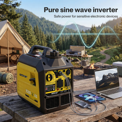 Traderight Inverter Generator 3500W Portable Petrol Quiet Backup Power Pure Sine
