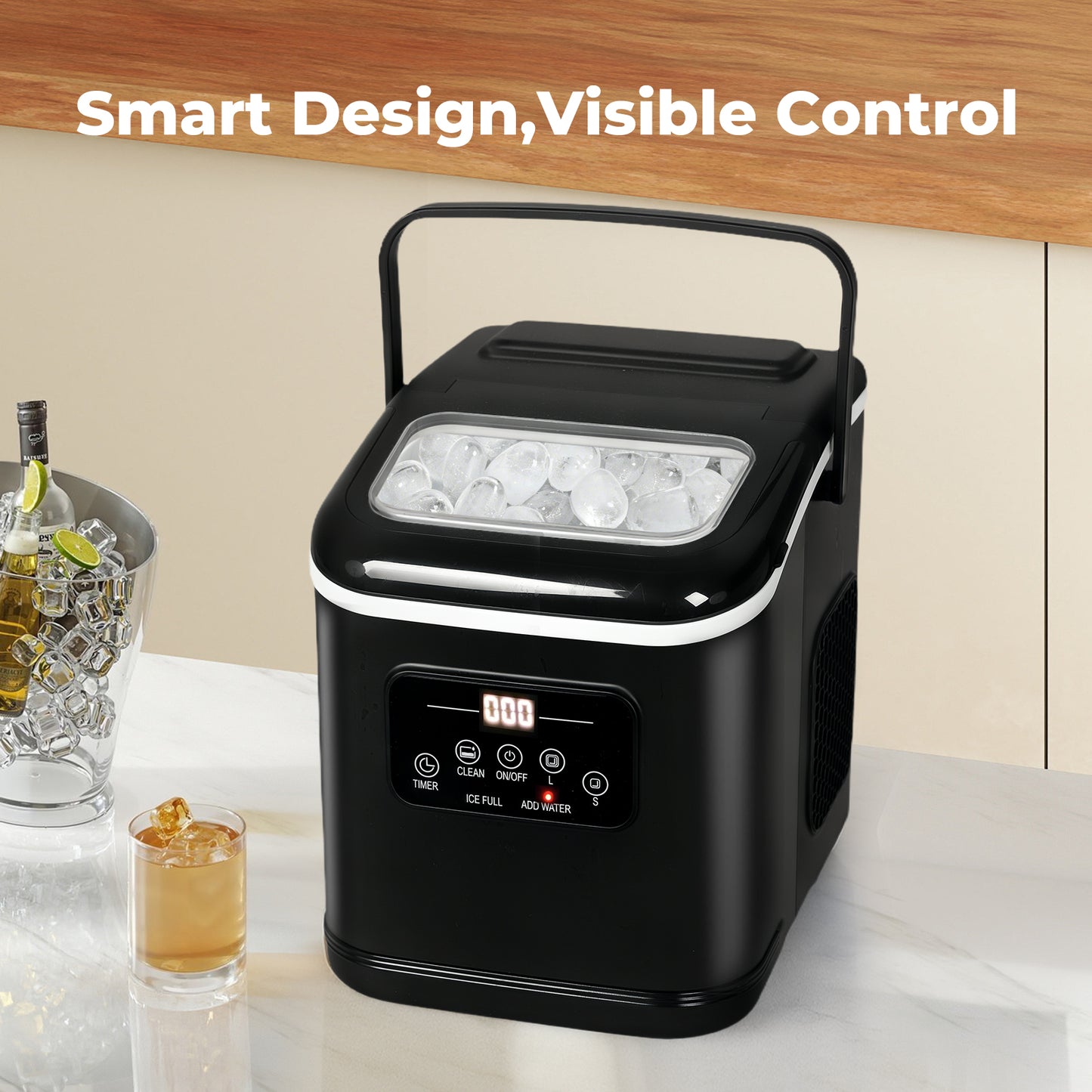 Spector Countertop Ice Cube Maker Machine 12Kg Automatic 2 Size Self Cleaning