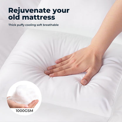 Lavio Mattress Topper Double Size 10cm Deep Soft Microfibre Washable with Strap