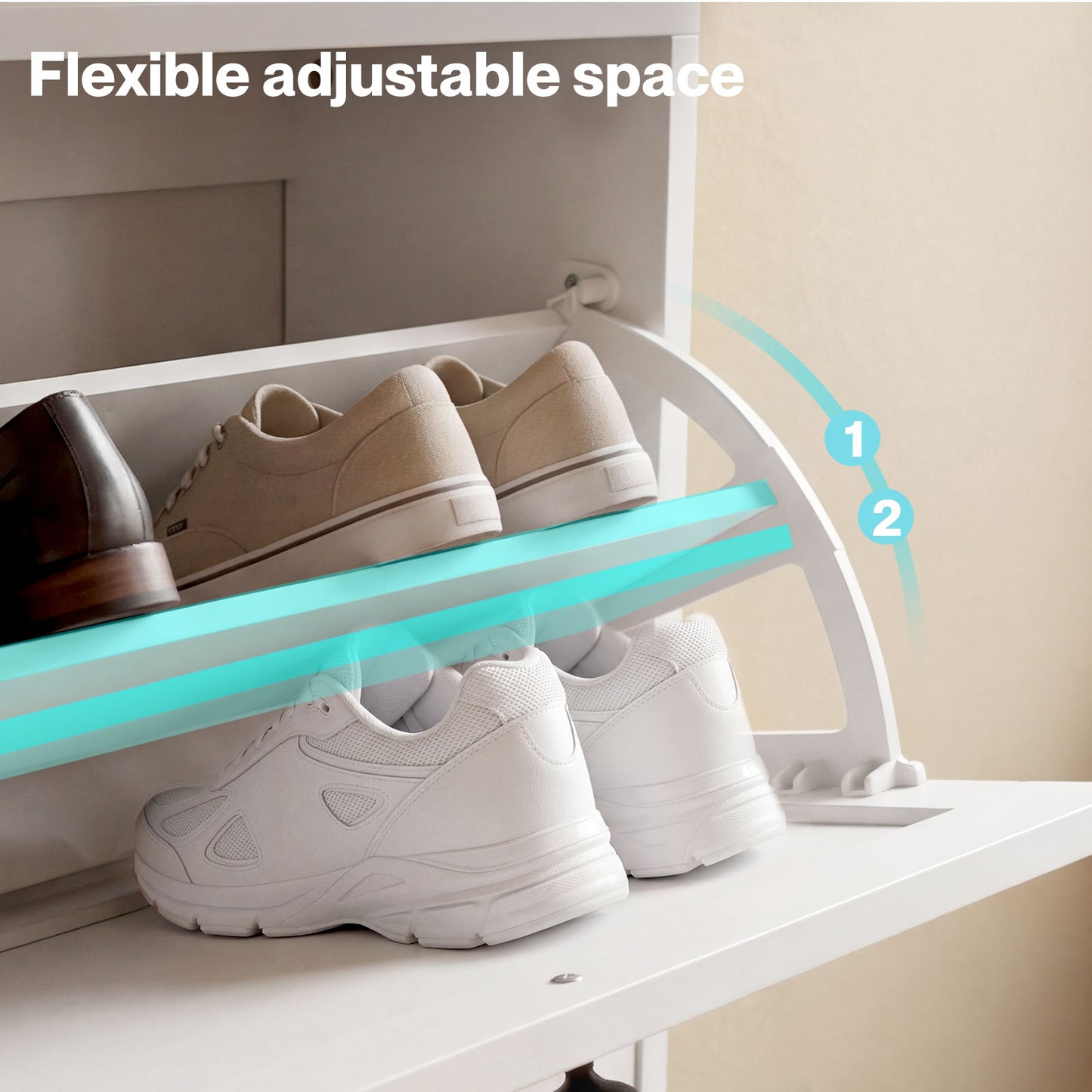 Levede Tall Shoe Cabinet Flip Shoe Storage Unit Slim Hallway Organiser