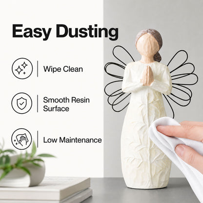 Levede Resin Thank You Gift Figurines Willow-Inspired White For Shelf Decor