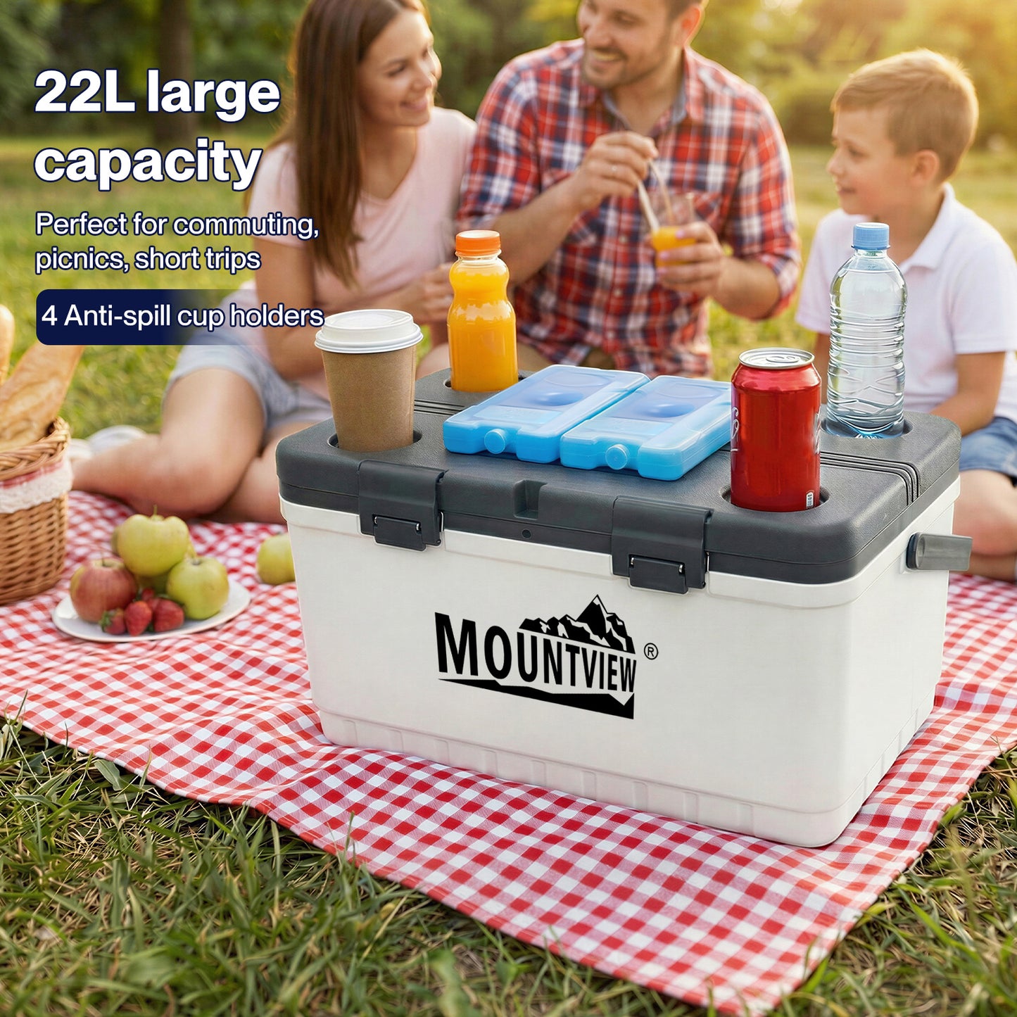 Mountview Cool Box White Portable Large Cooler Ice Food Camping Beach Picnic