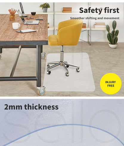 Marlow Non Slip Office Chair Desk Mat Floor Computer Carpet Protector PVC Clear