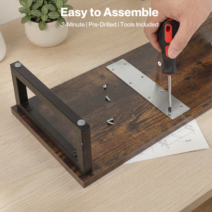 Levede Monitor Stand Riser Dual Computer Screen Desk Shelf for Home Office Steel