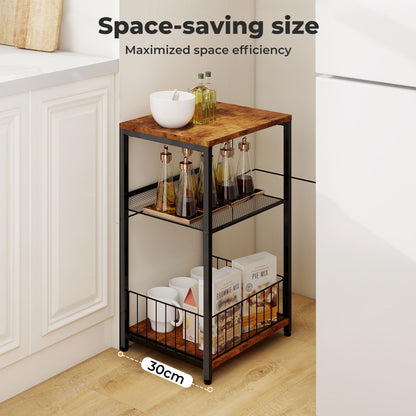 Levede Sofa Side Table with Storage 3 Tier Bedside End Table Living Room Bedroom