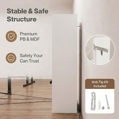 Levede Bathroom Cabinet Slim Corner Storage Adjustable Shelves PB MDF White