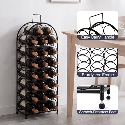 Levede Wine Rack 23 Bottles Freestanding Storage Organiser Stand Home Black
