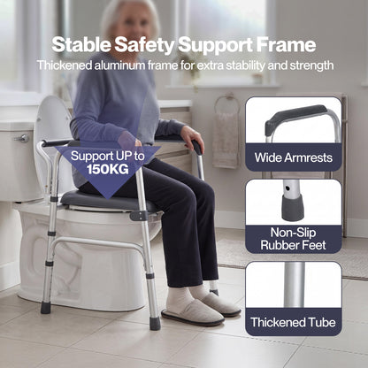 Levede 3 in 1 Commode Chair Folding Shower Chair Toilet Seat Riser Adjustable