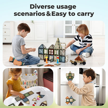 Dekko 100PC Magnetic Building Tiles Kid Creative 3D Educational Construction Toy