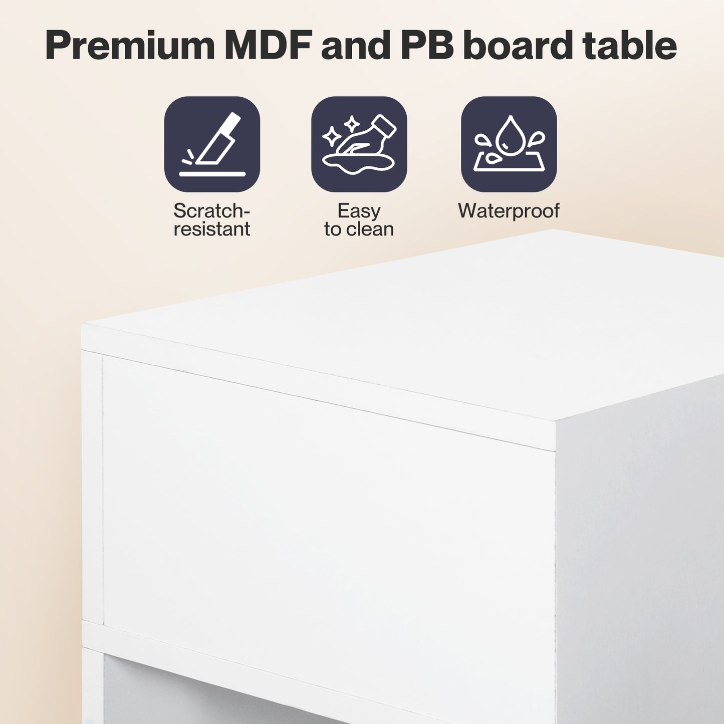 Levede Bedside Table Cabinet  Narrow Slim Side Cabinet White Drawer Open Shelf