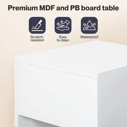 Levede Bedside Table Cabinet  Narrow Slim Side Cabinet White Drawer Open Shelf