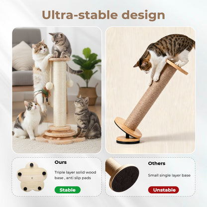Skylos Cat Scratching Post Strong Natural Sisal Pole 45cm Activity Center Toys