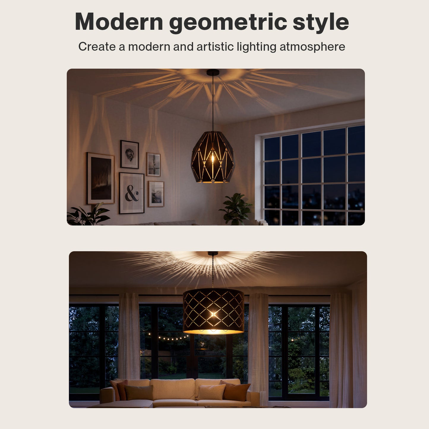 Emitto Ceiling Light Shade Easy Fit Pendant Lampshade Woven Metal Glass E27 B22