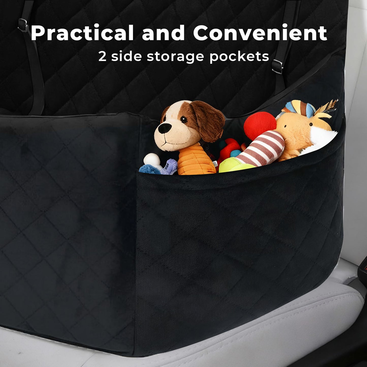 Skylos Large Dog Booster Car Seat Travel Carrier Bed Basket for 2 Small Pets