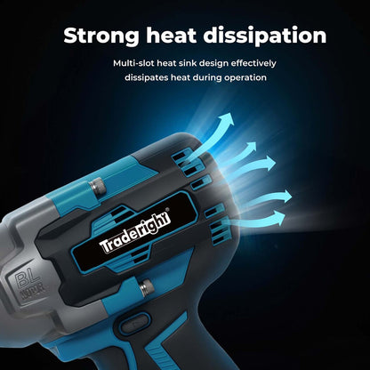 Traderight 21V Brushless Impact Wrench 1/2" Rattle Gun 2×4.0Ah 1200Nm Kit Set