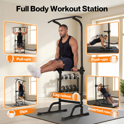 Centra Pull Up Station  9-Height Adjustable  150kg Carbon Steel  Black