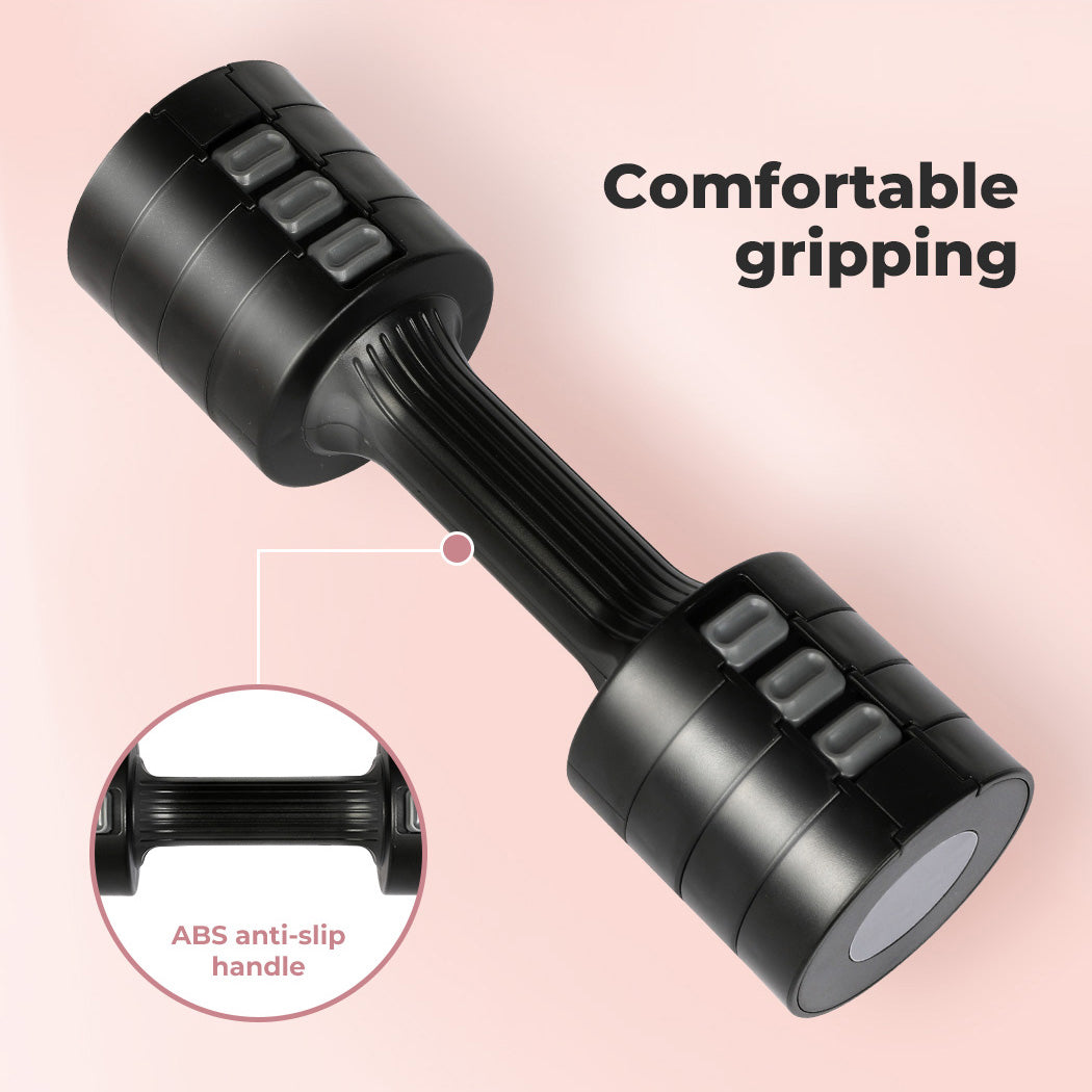 Centra A Pair Of 1KG To 2.5KG Adjustable Dumbbells With Metal Weight Black