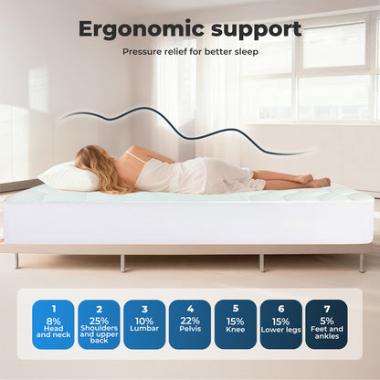 Lavio Mattress Topper Pillowtop Memory Foam Bamboo Cover Bed Protector Single