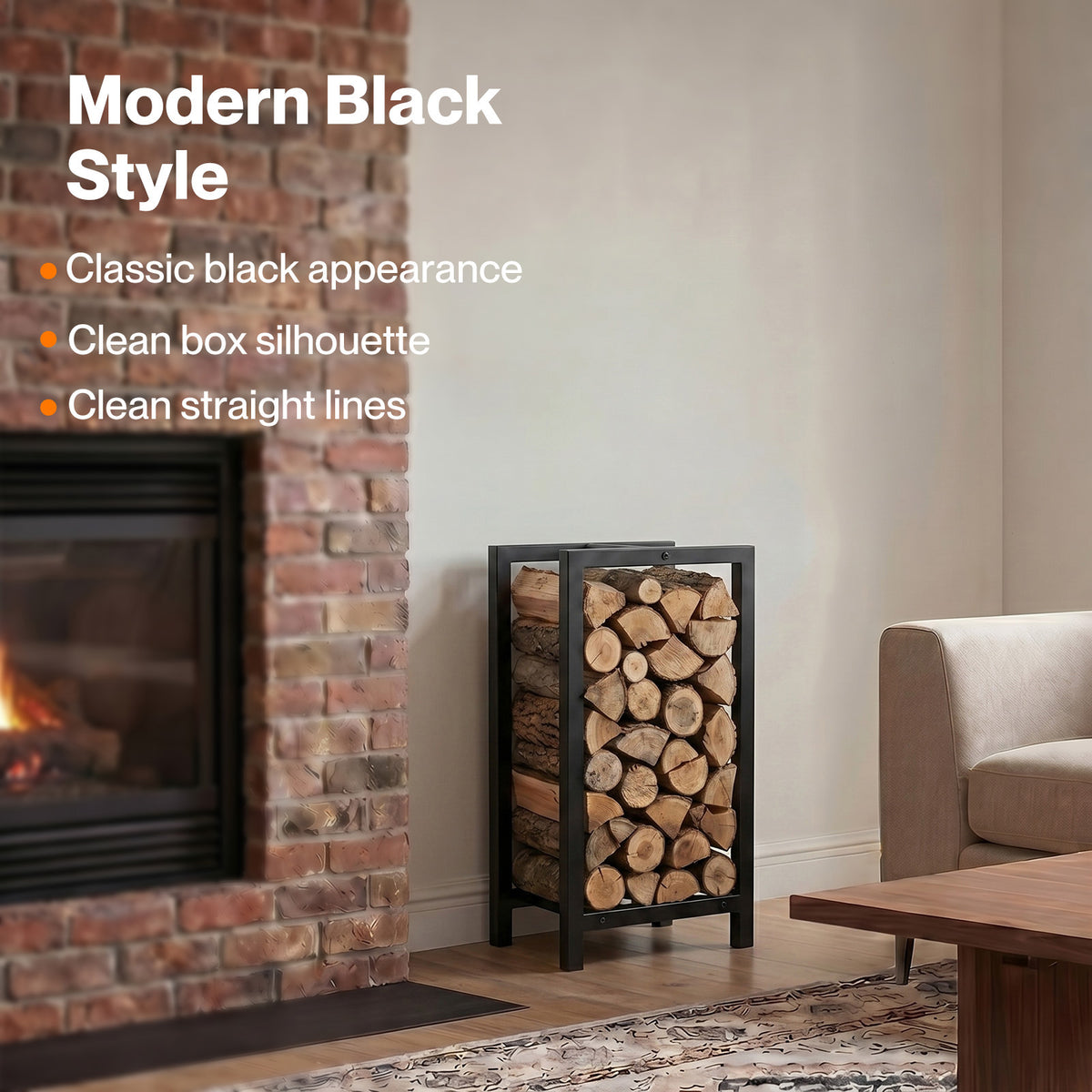 Levede Firewood Rack Metal Outdoor Storage Log Holder Fireplace 30 x 22 x 59cm