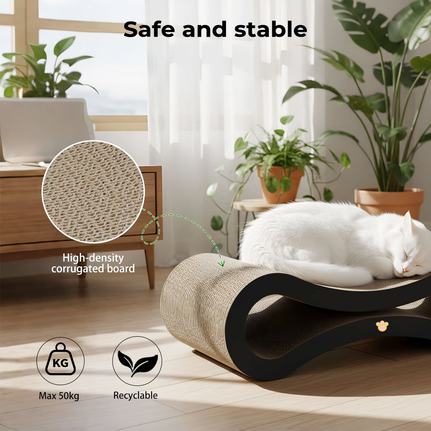 Skylos Cat Scratching Board Cardboard Cat Scratcher Scratching Pad Lounge Bed