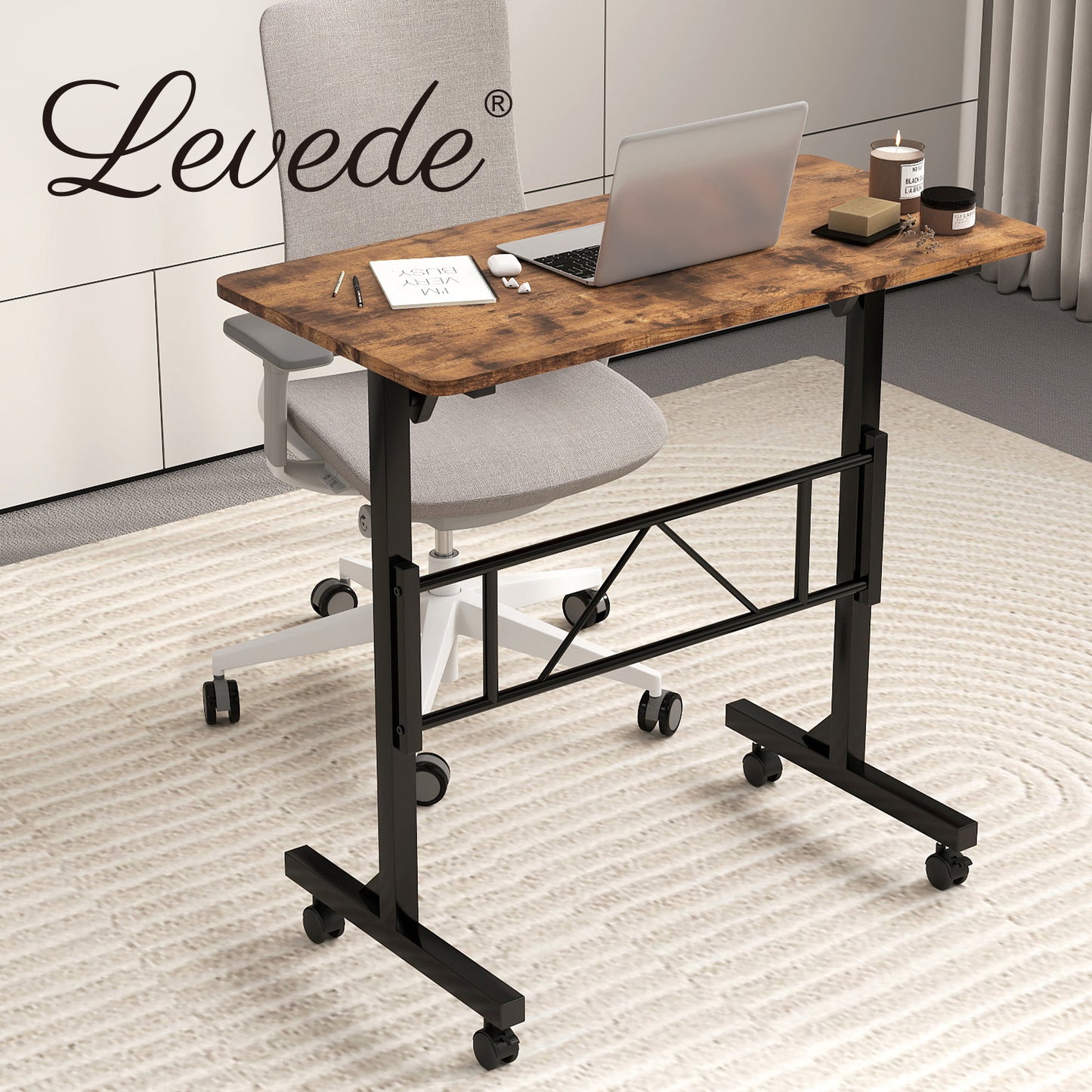 Levede Standing Desk Height Adjustable Office Laptop Pc Computer Workstation