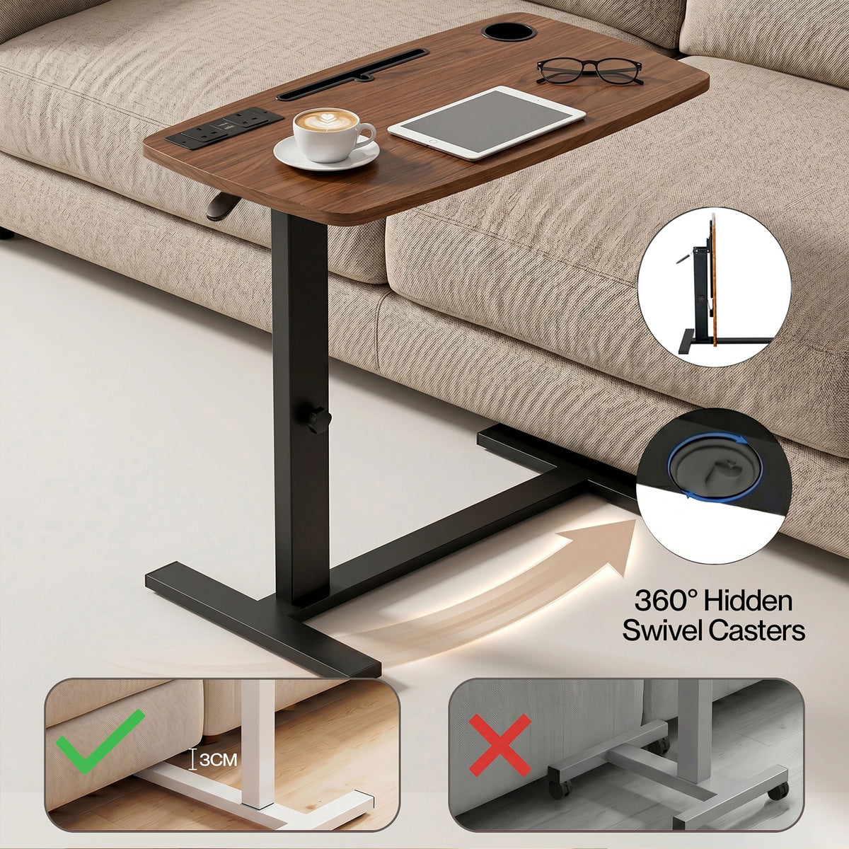 Standing Desk Height Adjustable Stand Folding Laptop Table Shelf Electric USB