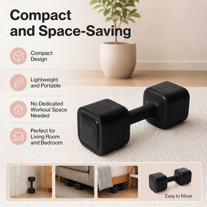 Centra Adjustable Dumbbells Set 2-5Kg Quick Lock TPU Grip for Home Gym Black