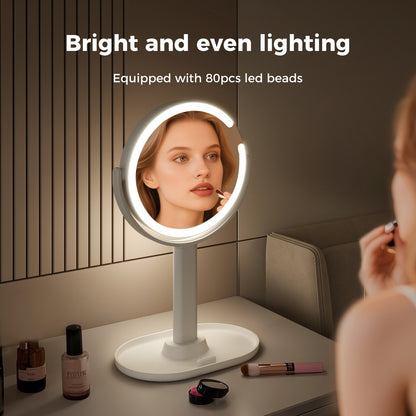 Emitto 10X Magnifying Makeup Mirror Round 360° Rotation LED Light Double Side