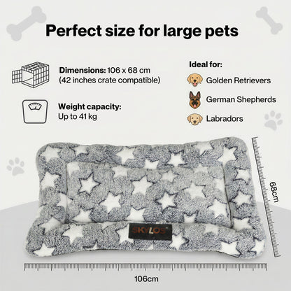 Skylos Dog Bed Pet Cat Cushion Crate Mat Arctic Fleece Extra Large Anti-slip