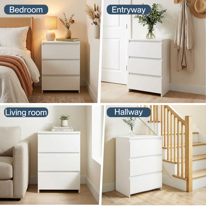 Levede Bedside Tables Side End Table White 3 Drawers Modern Storage Cabinet