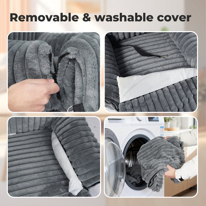 Skylos Dog Car Seat Booster Bed Carrier Memory Foam Travel Pet Seat Dark Grey