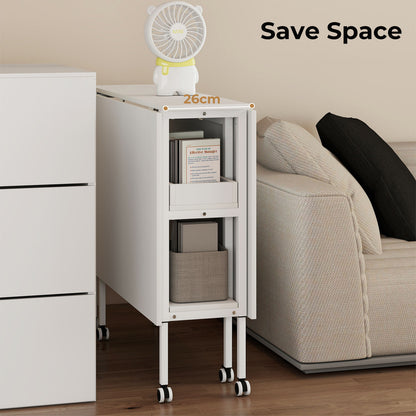 Levede Folding Sewing Table Craft Desk with Storage Lockable Wheels Adjustable