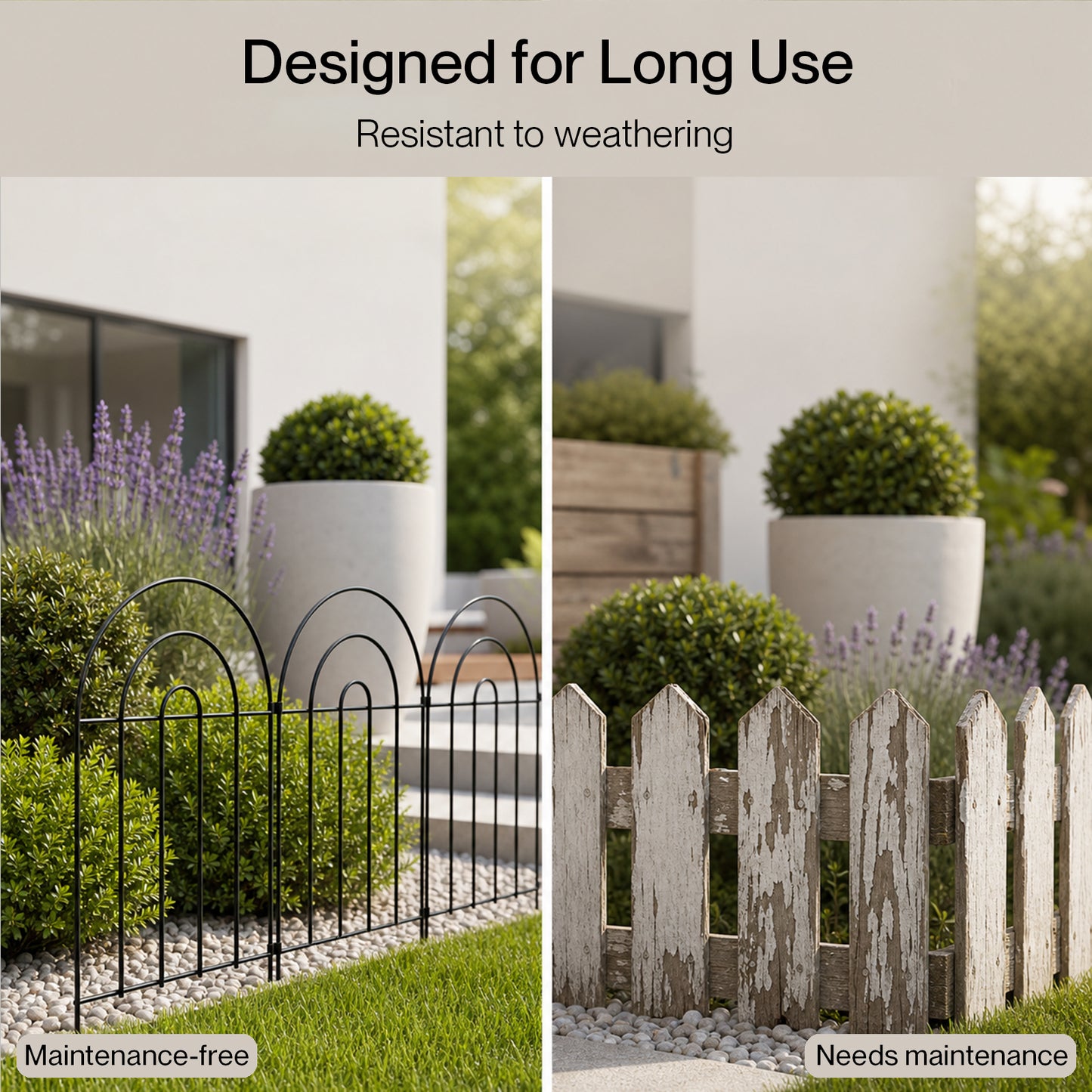 Mountview Garden Fence 10pc Metal Dog Fence Picket Fence Black Steel