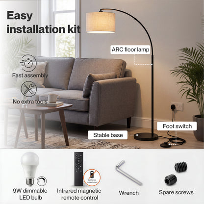 Emitto Standard Floor Lamp Dimmable Standing Lamp Smart Control Adjustable Timer