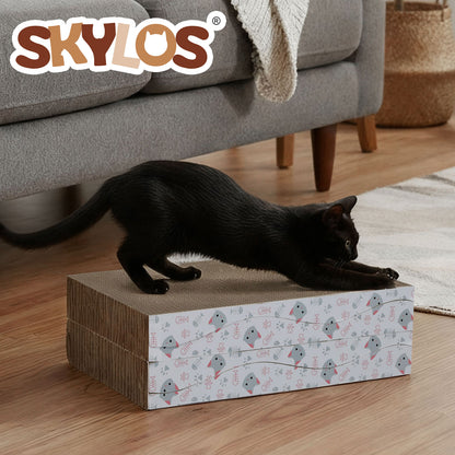 Skylos 4PCS Cat Scratching Board Cardboard Cat Scratcher Scratching Pad Lounge
