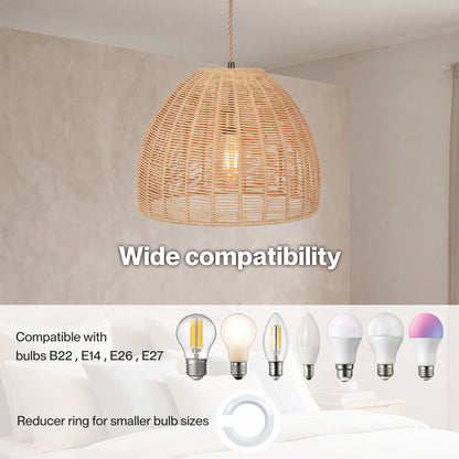 Emitto Ceiling Light Shade Pendant Woven Lampshade Natural Lightshade Easy Fit