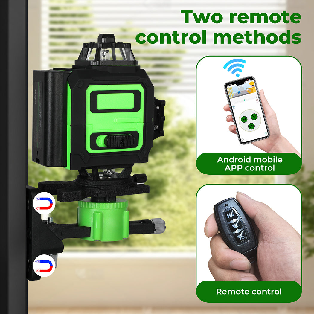 Traderight Laser Level 4D 16 Line 360° Green Self -Leveling with Remote Tripod