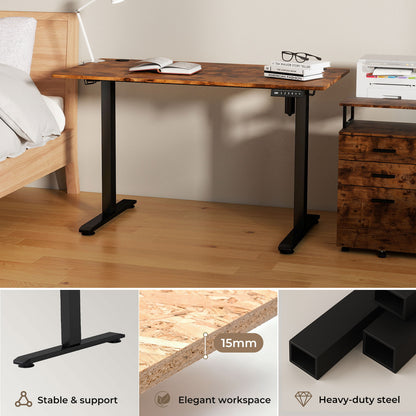 Levede Electric Standing Desk Height Adjustable with Memory Control Rustic Brown