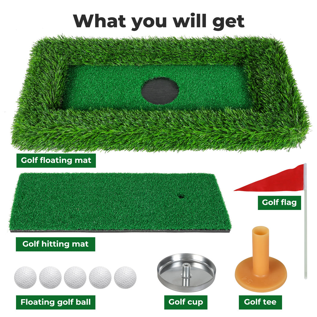 Centra Floating Golf Green Mini Mat Set Putting  Turf Pool Water Outdoor 60x30CM