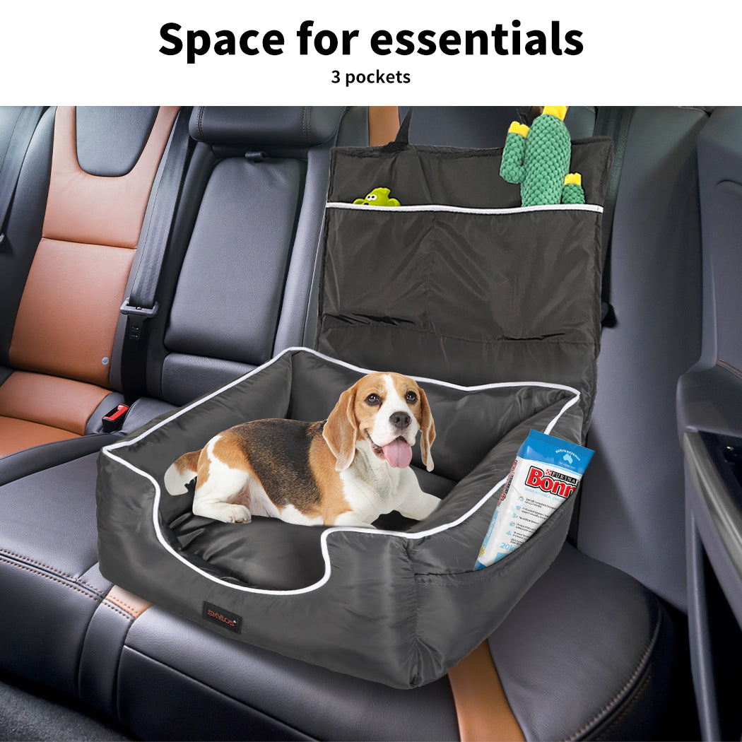 Skylos Dog Car Booster Seat  Pet Backrest Safe Protector Waterproof Travel Bed