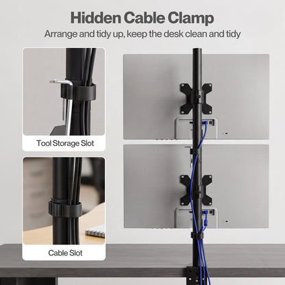 Levede Dual Monitor Arm Adjustable Desk Mount For 13-34 Inch Computer Black