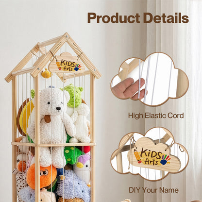 Levede Plush Toy Storage Holder Kids Stuffed Animal Organiser Lockable Wheels
